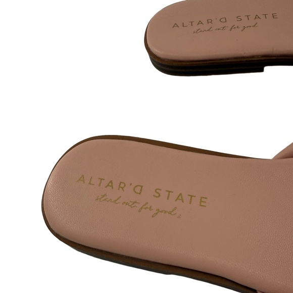 Altar'd State Sandals Womens US 8.5 Pink Slide Knotted Strap Summer Casual Beach - Picture 6 of 10